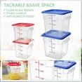 thumbnail image 3 of 4 Pcs Food Storage Containers with Scales 8 qt and 4 qt Square Containers with Lids and Handles Polycarbonate Air Tight for Home Storage Kitchen Restaurant(Red, Blue), 3 of 12