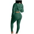 thumbnail image 4 of Lindreshi 2 Piece Sweat Suits for Women Fashion Women V-Neck Casual Solid Color Long Sleeve Sweatshirt+ Pant Set, 4 of 7