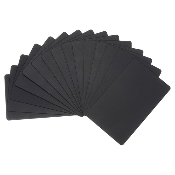 Uxcell 20 Pack Metal Business Cards Anodized 0.8mm Thick Anodized Aluminum Blanks Name Card 3.4x2.1Inch Laser Engrave Printable Name Card for Custom DIY, Black