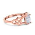 thumbnail image 3 of Rose Tone, Simulated Cubic Zirconia Size-8 Oval Solitaire Celtic Wedding Engagement Ring Vintage 925 Sterling Silver, 3 of 7