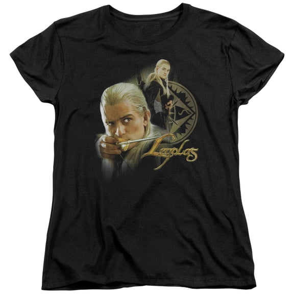 Womens: Lord Of The Rings - Legolas Apparel Womens T-Shirts - Black