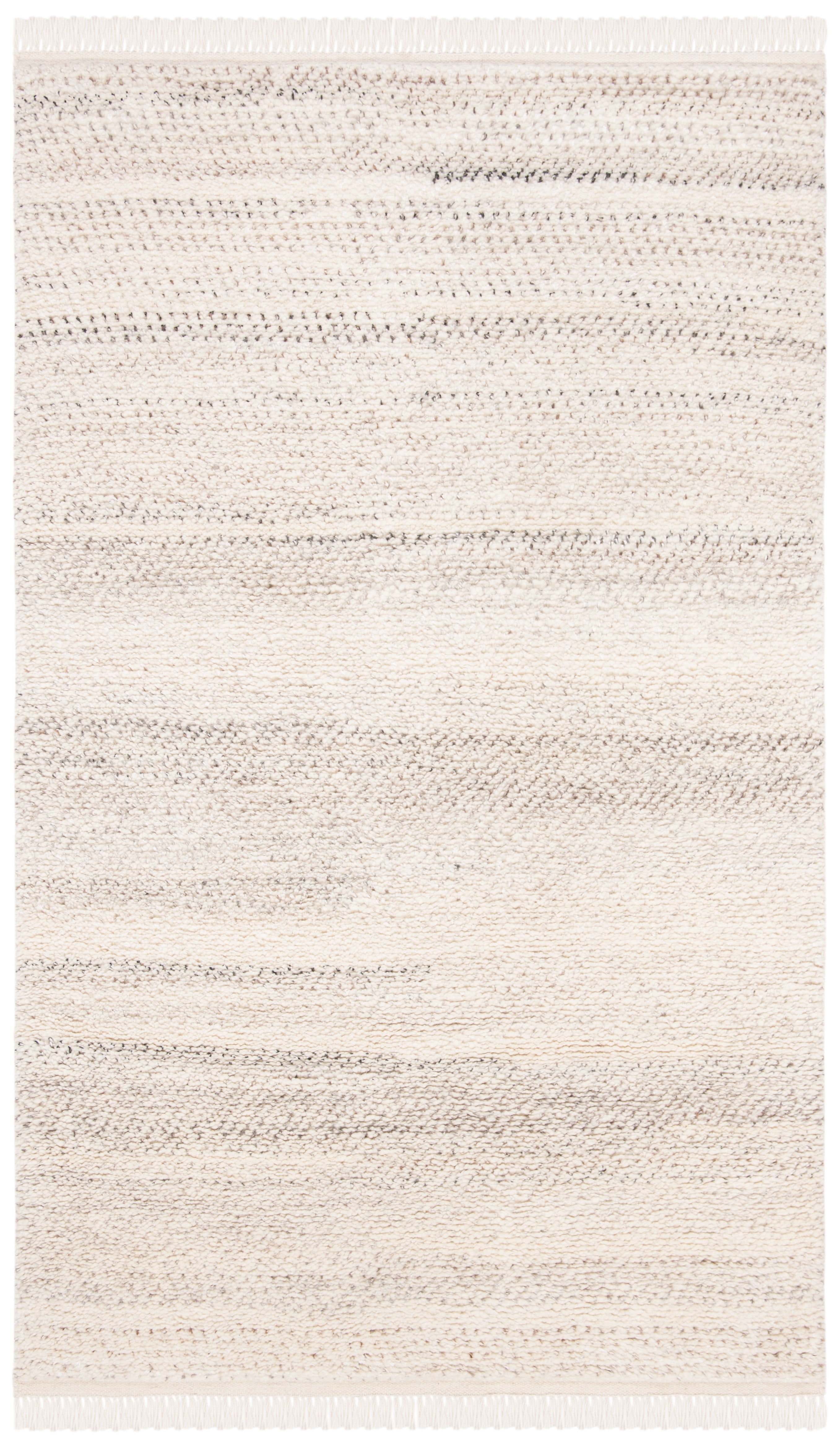 SAFAVIEH Casablanca Axel Solid Wool Shag Area Rug, Beige, 5' x 8'