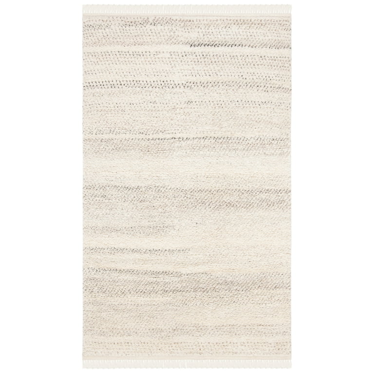 SAFAVIEH Casablanca Axel Solid Wool Shag Area Rug, Beige, 8' x 10
