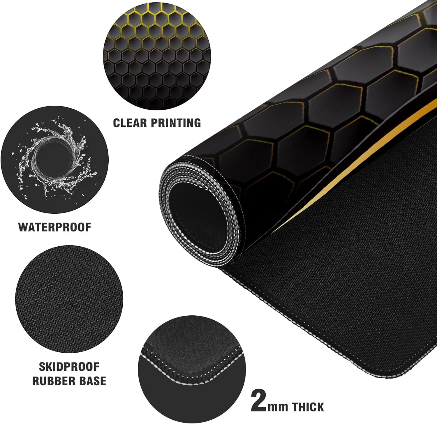 Metal Honeycomb Desk Mat, Desk Accessory, Cute Workspace, Trendy Workspace, Trendy, 35.4x15.7in Large Gaming Mouse Pad, Cute Desk Topper, Pretty Desk Pad