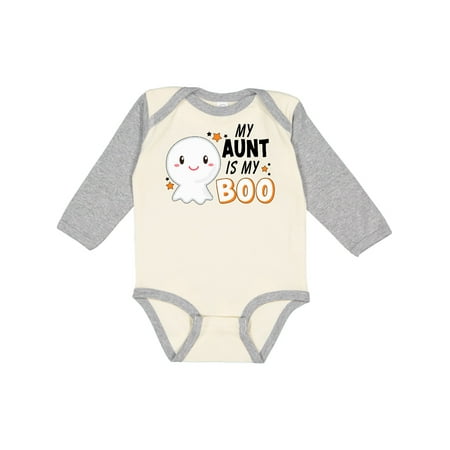 

Inktastic My Aunt is My Boo with Cute Ghost Gift Baby Boy or Baby Girl Long Sleeve Bodysuit