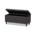 thumbnail image 2 of Baxton Studio Kaylee Modern Classic Dark Grey Fabric Upholstered Button-Tufting Storage Ottoman Bench, 2 of 7