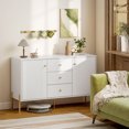 thumbnail image 2 of HOMCOM Buffet de 47 Pouces avec 3 Tiroirs et 2 Portes, Bahut Moderne Blanc, 2 of 10
