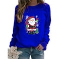 thumbnail image 3 of Sudadera con cuello redondo y manga larga para otoño e invierno, con estampado de Papá Noel, jersey navideño, ropa de calle, sudadera navideña informal, 3 of 5