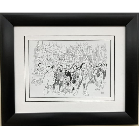 Al Hirschfeld "Counter Culture: Zabar's '71" CUSTOM FRAMED ART Delicatessen Generic