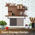 thumbnail image 3 of Straga Handmade 23" Mahogany Floating 3-Tier Bathroom Shelf with 18" Towel Bar – Solid Wood Modern Design for Towels, Toiletries & Décor – Bathroom, Kitchen, Living Room, Bedroom – Made in Canada 03, 3 of 7