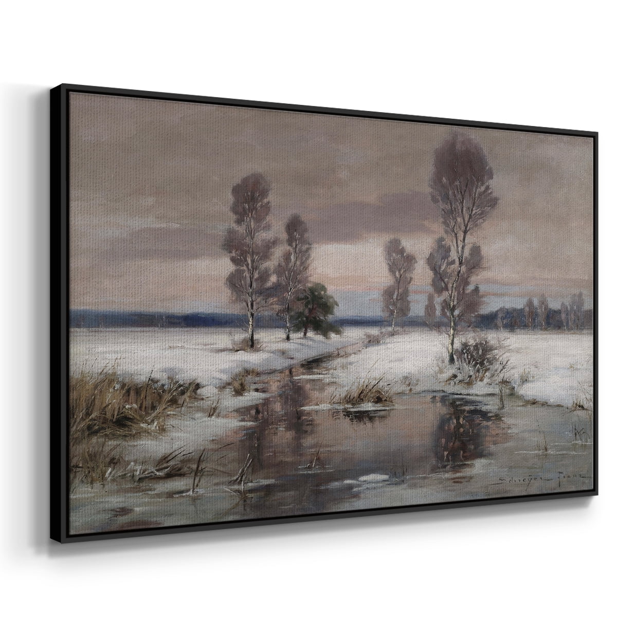 Vintage Landscape-CCCLXXVIII By Wexford Home Framed in Black Wood Gallery Wrapped Canvas 25 in. x 37 in.