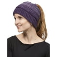 thumbnail image 2 of Gravity Threads Confetti Pony Tail Knit Beanie, Purple, 2 of 2