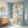 thumbnail image 4 of Sahpxhe Shower Curtain Watercolor Wildflower Shower Curtain Liner,Waterproof Bathroom Decoration and Separation with 12 Hooks for Shower,47.2X70.9in,Multicolor-C, 4 of 6