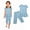 Light Blue, variant on Girls' Casual Summer Set Solid Color Short Sleeve Shirt Swing Hem Tunic Top + Elastic Waistband Capri Pants 2PCS Set Summer Suit