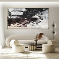 thumbnail image 3 of Abstract Brown Red Oil Painting Large Black White Abstract Wall Art Modern Handmade Canvas Painting Brown and Gray Wall Art Decor,Unstretched,Frameless,(51*102cm)20*40Inches, 3 of 5