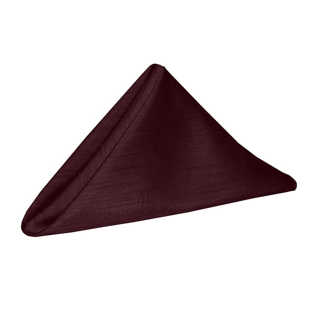 Ultimate Textile (1 Dozen) Reversible Shantung Satin - Majestic 20 x 20-Inch Cloth Dinner Napkins Burgundy Red