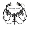 thumbnail image 3 of Gothic Lace Choker Necklace for Women, Vintage Red Black Pendant Necklace, Punk Style Hollowed Out Layer Vampire Necklace, Versatile Halloween Accessory for Goth and Alternative Fashion, 3 of 5