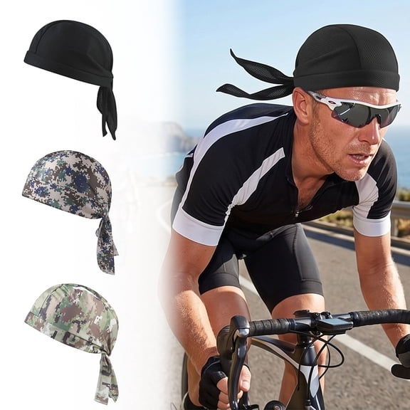 Shadoumai Paisley Cooling Headscarf Cap Set, 5 Pcs Lightweight Stretch Bandana, Breathable Sweat Wicking Head Wrap for Cycling, Running & Outdoor Activities
