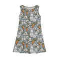 thumbnail image 4 of YOUYEDIAN Easter Girls Sleeveless Dress Casual Cute Elegant Bunny Print Crew Neck A-Line Dresses Summer Flowy Sundresses (Light Gray, 11-12 Years), 4 of 5