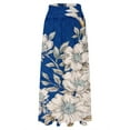 thumbnail image 5 of YUEJUIR Skirts for Women Women Floral Print Skirt High Waist Party Beach Pocket Long Maxi Skirt Long Skirt Linen Skirts for Women (Dark Blue,XXL), 5 of 5