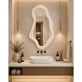 thumbnail image 4 of Handmade Wavy Wall Mirror, Asymmetrical Solid Wood Mirror, Modern Funky Blob Mirror for Living Room, Large Dynamic Mirror Full Length Alternative-24x36 Inch, 4 of 5