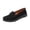 Black, variant on DIVVce Penny Loafer Flats For Women Matte Faux Suede Woven Front Penny Strap Round Toe Slip On Thick Textured Rubber Sole Loafer Footwear