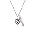 thumbnail image 2 of Delight Jewelry Silvertone Enamel Zebra Print Heart Silvertone Balance Bar Charm Necklace, 23", 2 of 4