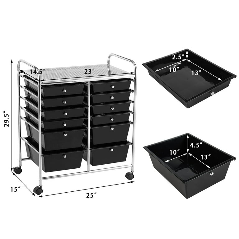 TANGZON 4/10 Drawers Storage Trolley, Rolling Utility Cart With