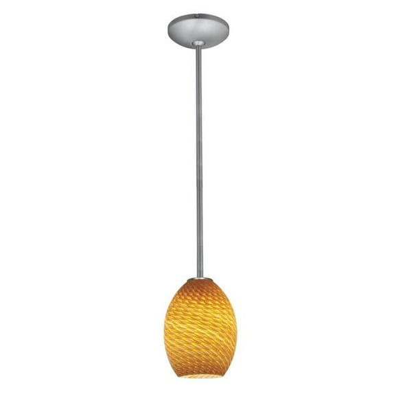 Access Lighting 28023-1R-BS-AMBFB Suspension en Acier Brossé 6 Po. Janine 1 Lumière en Ambre Firebird