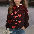 thumbnail image 2 of Kid Cute Heart Shirts Long Sleeve Tshirts Children Blouses Girls Fashion Loose Tunic Tee Outfit Valentines Day,06_Pink, 2 of 4