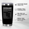 thumbnail image 2 of Gifts For Husband - Valentines Day, Christmas, Father''s Day, Birthday Gifts For Husband, Anniversary Wedding Gifts For Him, Husband Gifts For Men - 20 Oz Stainless Steel Tumbler, 2 of 6