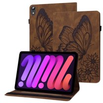 XYX Case for iPad mini 6th Generation 8.3 inch 2021 Release A2567 A2568 A2569, Retro Butterfly Slim Folio Stand Cover (Brown)