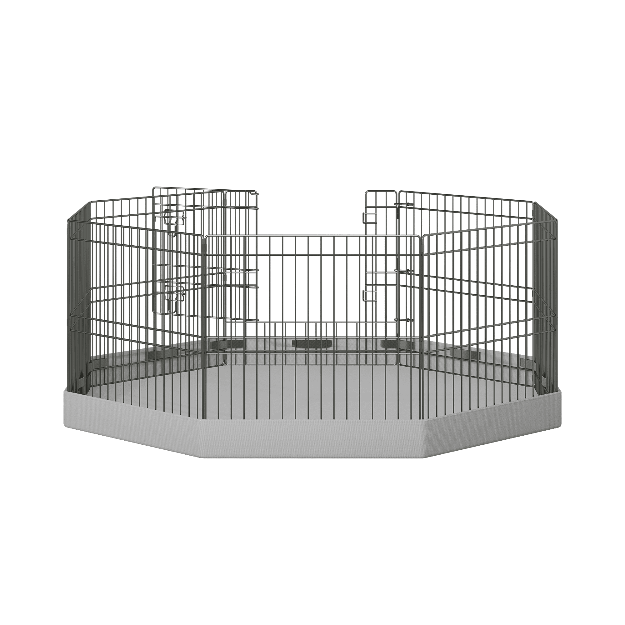 24 Inch 8 Panels Metal Dog Playpen with 600D Waterproof Bottom Pad, Black