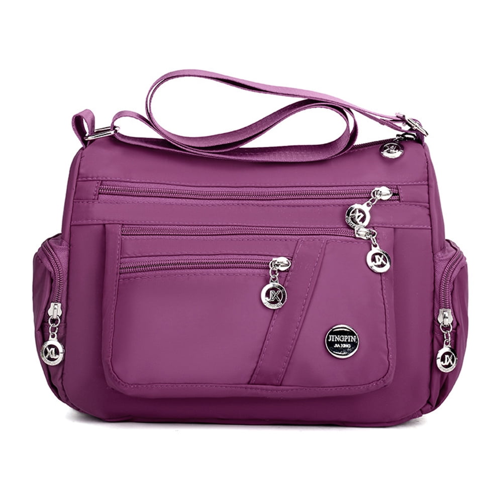 LA TALUS Women's One Shoulder Handbag,Pockets Crossbody Bag for Women  Waterproof Nylon Single Shoulder Bag Travel Purses and Handbags Purple