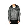 thumbnail image 3 of RNZ Premium Designer Men Faux Leather Motorcycle Biker Retro Bomber Jacket - M8-Grey-S, 3 of 3