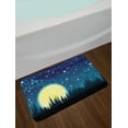 thumbnail image 2 of Starry Night Bath Mat, Full Moon over the Forest Sky with Stars Dots and Swirls Background, Non-Slip Plush Mat Bathroom Kitchen Laundry Room Decor, 29.5 X 17.5 Inches, Dark Blue Cream Black, Ambesonne, 2 of 2