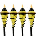 thumbnail image 2 of Sunnydaze 2-in-1 Swirling Metal Glass Outdoor Lawn Torch Set of 4 - Yellow, 2 of 7