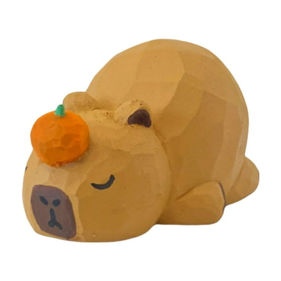 Decorative Mini Capybara Wood CarvingAn1ma1Figure Toy for Living Space Accent