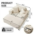 thumbnail image 6 of S-HOME Corduroy Chaise Lounge Chair with Removable Ottoman and Pillows, for Living Room and Bedroom, 6 of 18