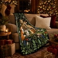 thumbnail image 3 of Woodland Animal Friends Forest Scene, Peaceful Woodland Scene, Warm Flannel Blanket for Living Room and Reading Nook, Wildlife Lovers Friendship Gift, Artistic Home Decor, 3 of 9
