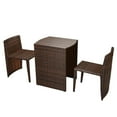 thumbnail image 3 of vidaXL 3 Piece Bistro Set with Cushions Poly Rattan Brown, 3 of 5