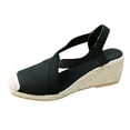 thumbnail image 4 of Mepaouo Women's Closed Toe Wedge Sandals Comfortable Ankle Strap Platform Espadrilles Summer Dressy Shoes, 4 of 5