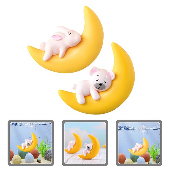ETEREAUTY 2-Pack Floating Decorations in Assorted Colors, Realistic Aquarium Floating Ornaments for Fish Tanks