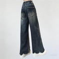 thumbnail image 5 of Amidoa Girls Wide Leg Jeans- Baggy Elastic Waist Cute Casual Denim Pants Blue Size 12, 5 of 7