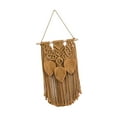 thumbnail image 1 of Tapiz colgante de pared de macramé con borlas de hojas, tapiz tejido hecho a mano, decoración elegante de arte de la pared para el hogar, dormitorio, , marrón, 1 of 7