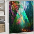 thumbnail image 6 of Orinice Rainbow Triangle Rainbow Light Forest Bathroom Decoration Set with Hooks, Luxury Graphic Print Stylish Shower Curtain Set, Chic Modern Bathroom Decoration, 6 of 7