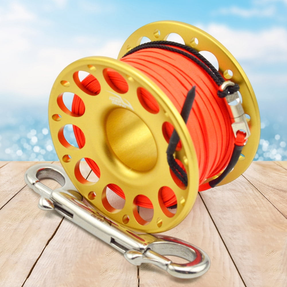 Carrete De Dedo Para Buceo De 15 Metros - Plástico Resistente, Gancho En P, Color Amarillo