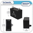 thumbnail image 2 of Appli Parts Fan Capacitor 8 mfd (microfarads) uf 450 VAC 4 Terminal Connections compatible with any brand within the same range of capacitance 1-7/8in Width 1in Depth 1-7/8in Height CAP-8-450, 2 of 7