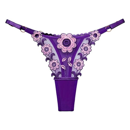 

Eashery Womens Panties Womens Sweet And Spicy Style Contrasting Color Design Slim Fit Adjustable Belt Breathable Mesh Thong Underwear Womens Panties Plus Size Purple One Size