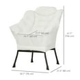 thumbnail image 3 of HOMCOM Fauteuil d'Appoint Moderne, Fauteuil en Lin avec Poches Latérales, Blanc Crème, 3 of 10
